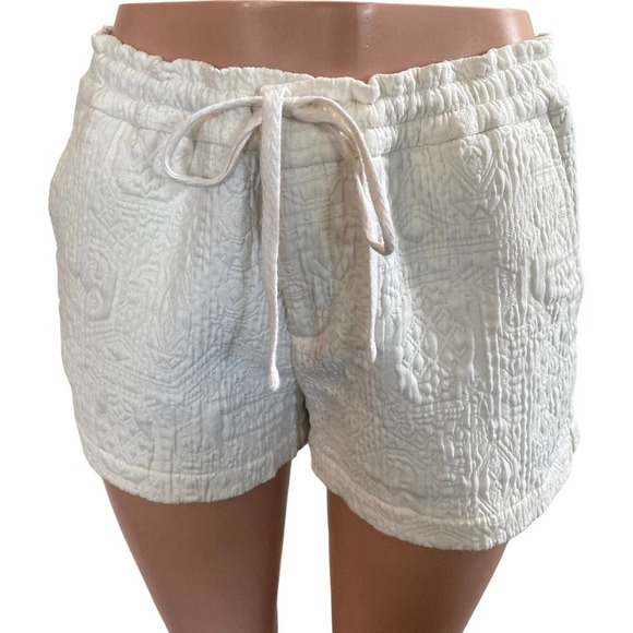 LOU & GREY Cream Jacquard Drawstring Shorts, size Small - Picture 5 of 10